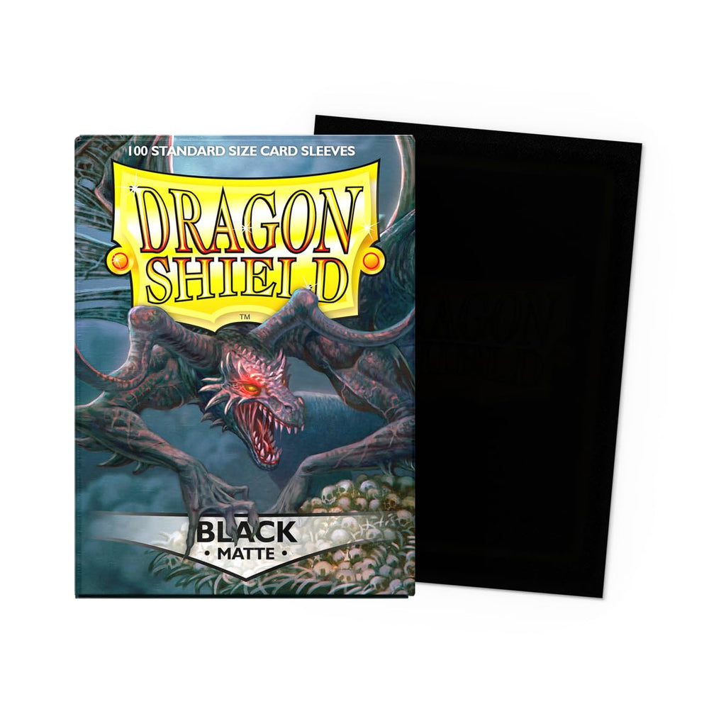 Dragon Shield Standard Size Matte Card Sleeves – 100 CT, Black, Smooth & Tough for TCG