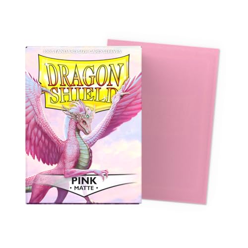Dragon Shield Standard Size Matte Card Sleeves – 100 CT, Pink – Smooth & Tough TCG Sleeves for Pokémon, Magic, Flesh & Blood, One Piece