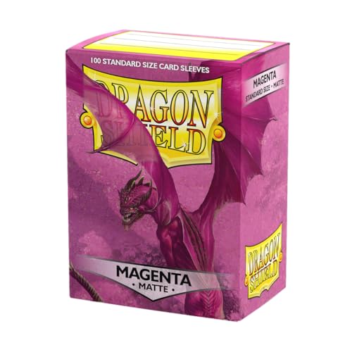Dragon Shield Standard Size Matte Card Sleeves – Magenta, 100 Count, Premium TCG Protection