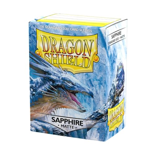 Dragon Shield Standard Size Matte Sleeves – 100 CT Sapphire – Smooth Shuffle and Premium Protection