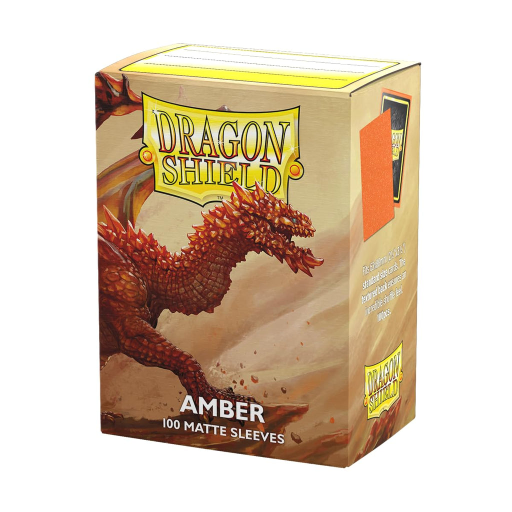 Dragon Shield Standard Size Matte Sleeves (100ct) – Amber – Smooth, Durable TCG Protection