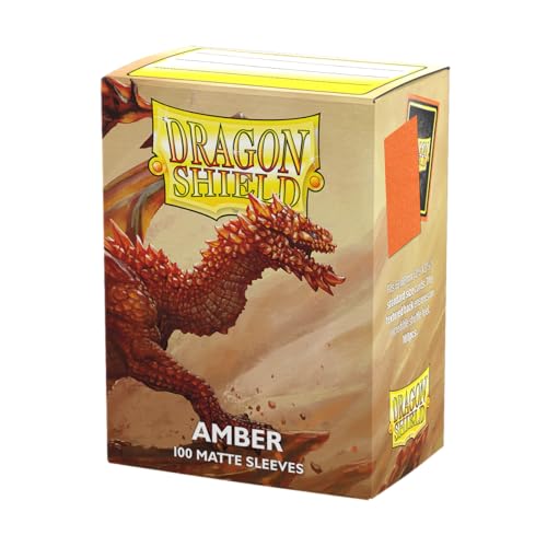 Dragon Shield Standard Size Matte Sleeves (100ct) – Amber – Smooth, Durable TCG Protection