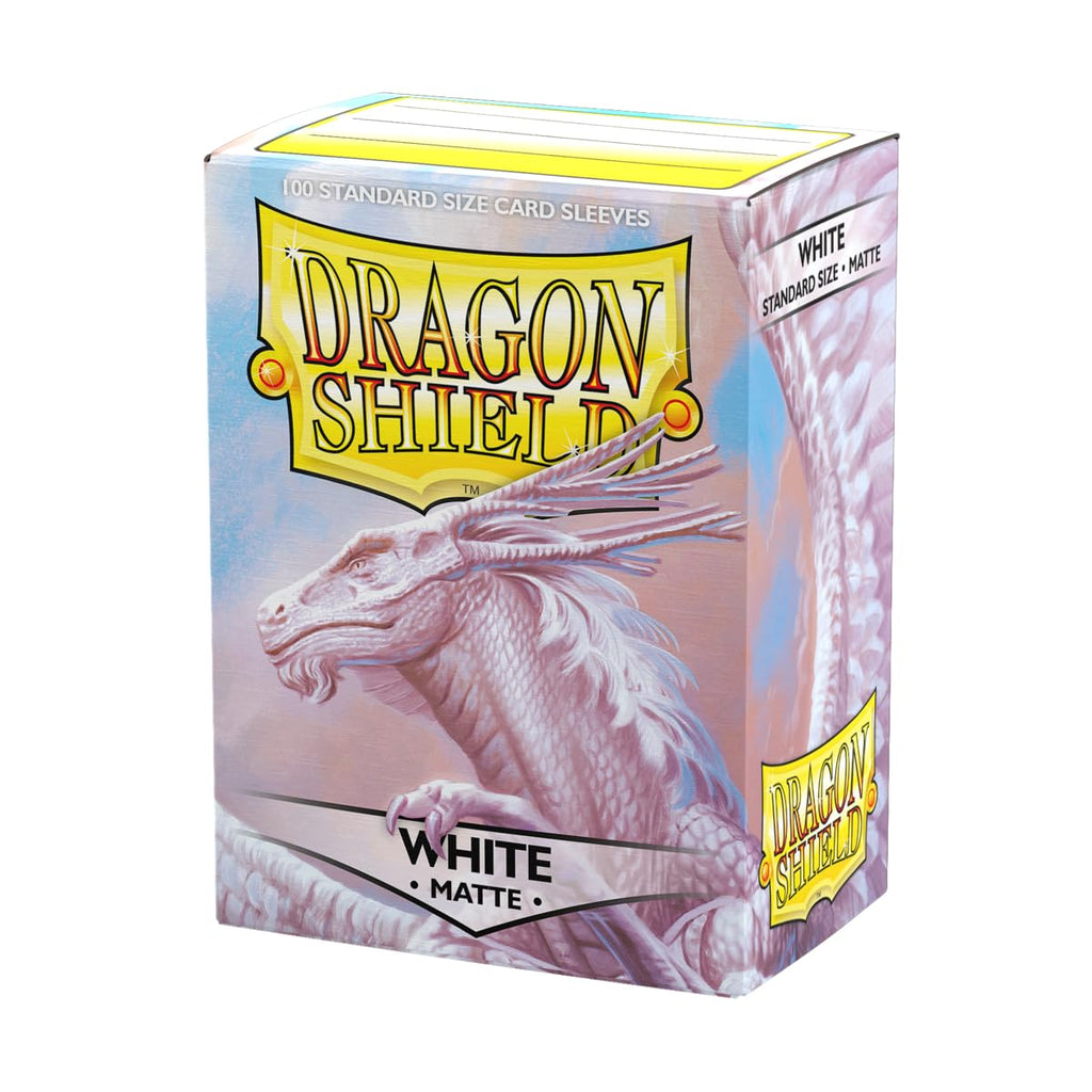 Dragon Shield Standard Size Matte White Card Sleeves (100 ct) – Smooth Shuffle, Durable Protection for TCGs