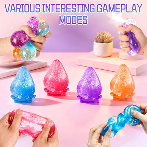 Dream Squishy Drop Stress Ball, Water Drop Fidget Toy, Malt Sugar Filled, Blue