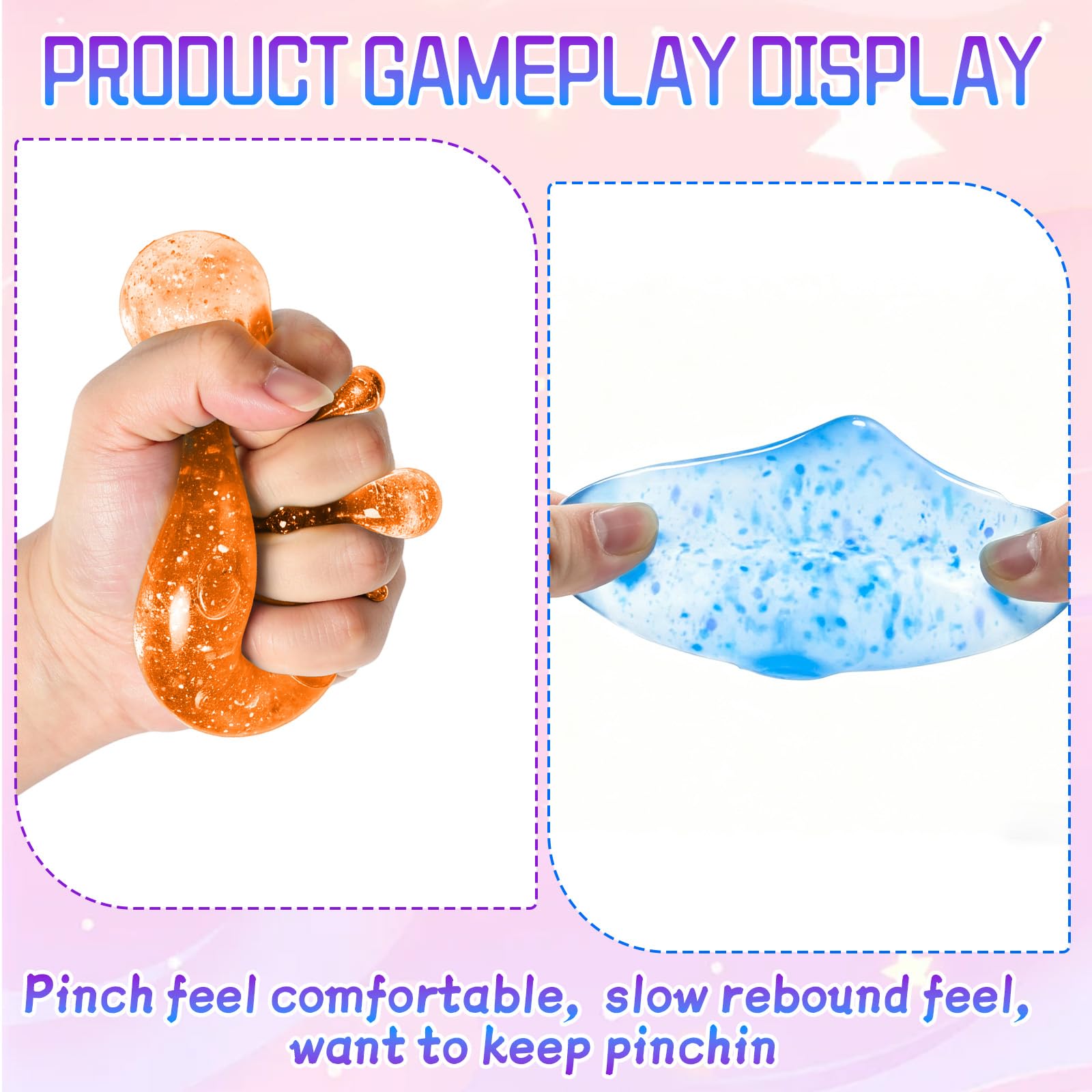 Dream Squishy Drop Stress Ball, Water Drop Fidget Toy, Malt Sugar Filled, Blue