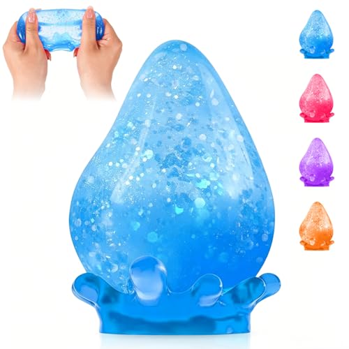 Dream Squishy Drop Stress Ball, Water Drop Fidget Toy, Malt Sugar Filled, Blue