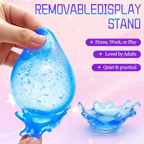 Dream Squishy Drop Stress Ball, Water Drop Fidget Toy, Malt Sugar Filled, Blue