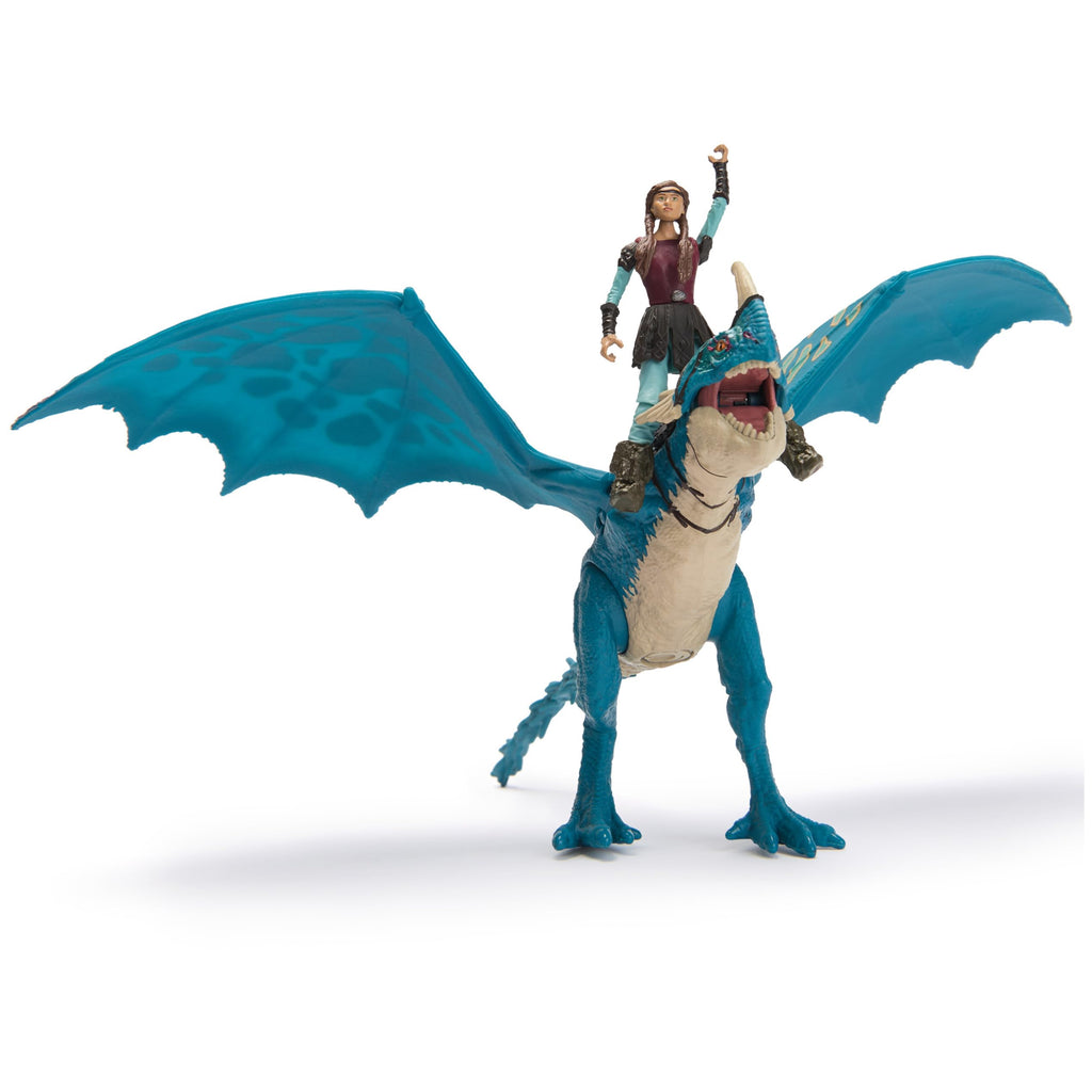 DreamWorks Dragons Deadly Nadder & Astrid Action Figure Set – 10-Inch Dragon with Movable Limbs and Real-Feel Wings, Includes 3-Inch Viking Rider