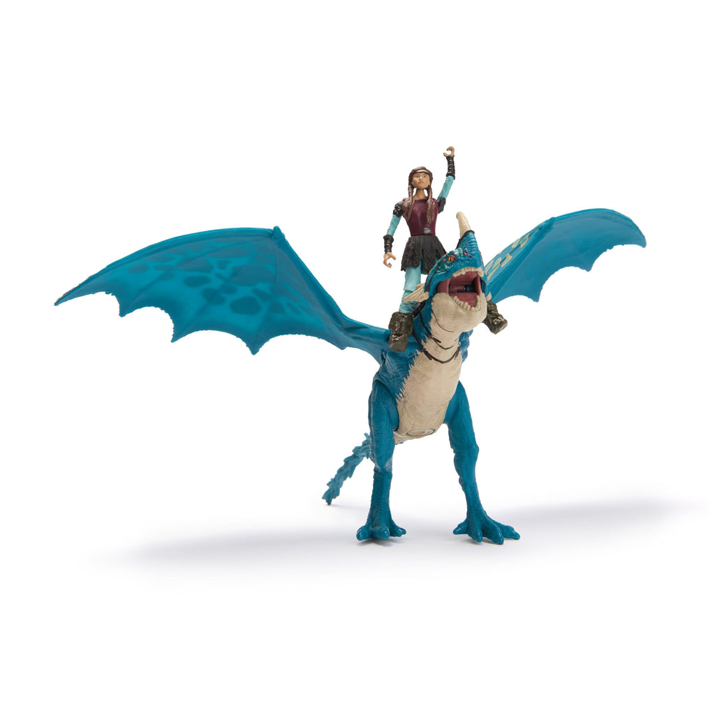 DreamWorks Dragons Deadly Nadder & Astrid Action Figure Set – 10-Inch Dragon with Movable Limbs and Real-Feel Wings, Includes 3-Inch Viking Rider