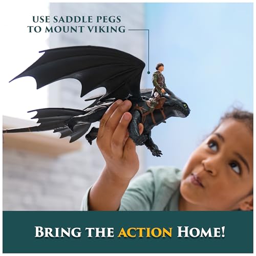 DreamWorks Dragons Toothless & Hiccup Action Figure Set – 13-Inch Dragon with Movable Wings and 3-Inch Viking