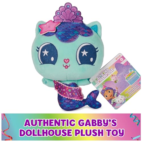 DreamWorks Gabby's Dollhouse MerCat Plush Toy - 8-Inch Soft Stuffed Animal