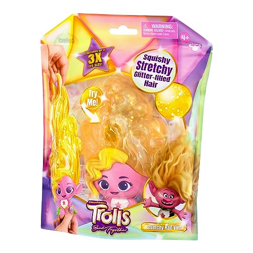 DREAMWORKS TROLLS Band Together Stretchy Hair Viva Doll with Goo-Filled Glitter Hair