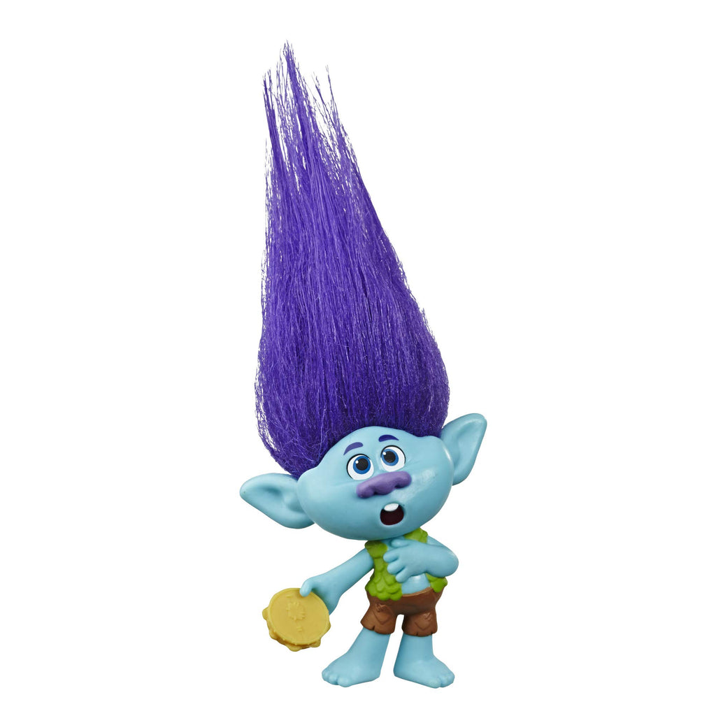 DreamWorks Trolls World Tour Branch Doll with Tambourine – 5-Inch Collectible Figure