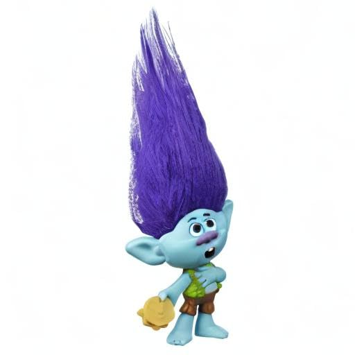DreamWorks Trolls World Tour Branch Doll with Tambourine – 5-Inch Collectible Figure