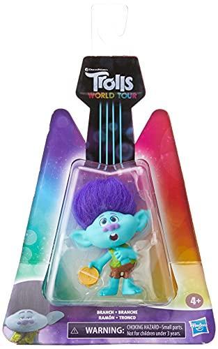 DreamWorks Trolls World Tour Branch Doll with Tambourine – 5-Inch Collectible Figure