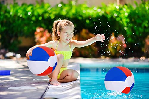 Dreidel Company Inflatable Patriotic Beach Balls 6-Pack - 16 Inch US Flag Design for Pool Party Fun
