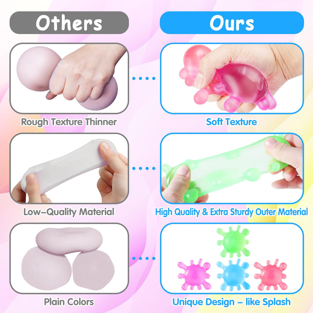 Drephere Fidget Stress Ball (Purple) – 1 Pack Squishy Sensory Toy for Anxiety Relief