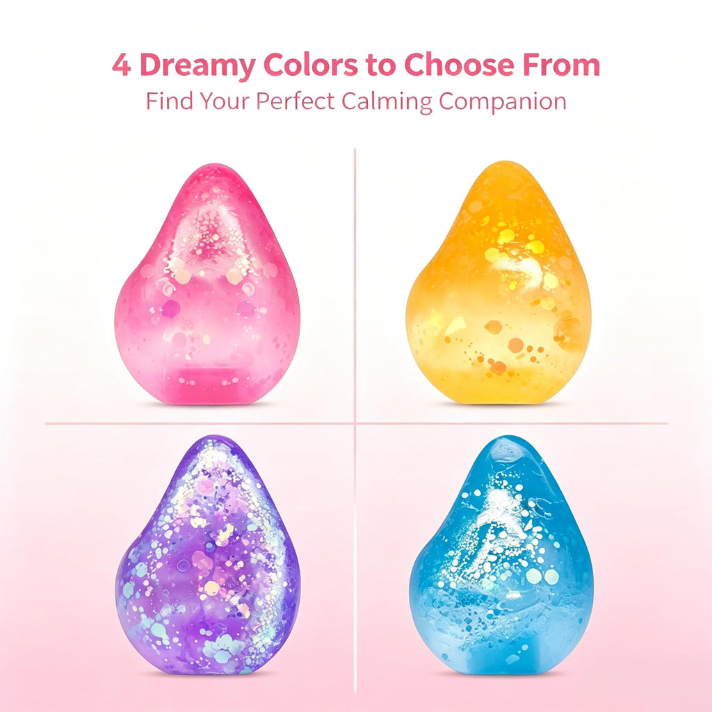Drephere Squishy Drop Stress Cube – Pink Sensory Fidget Toy for Anxiety Relief