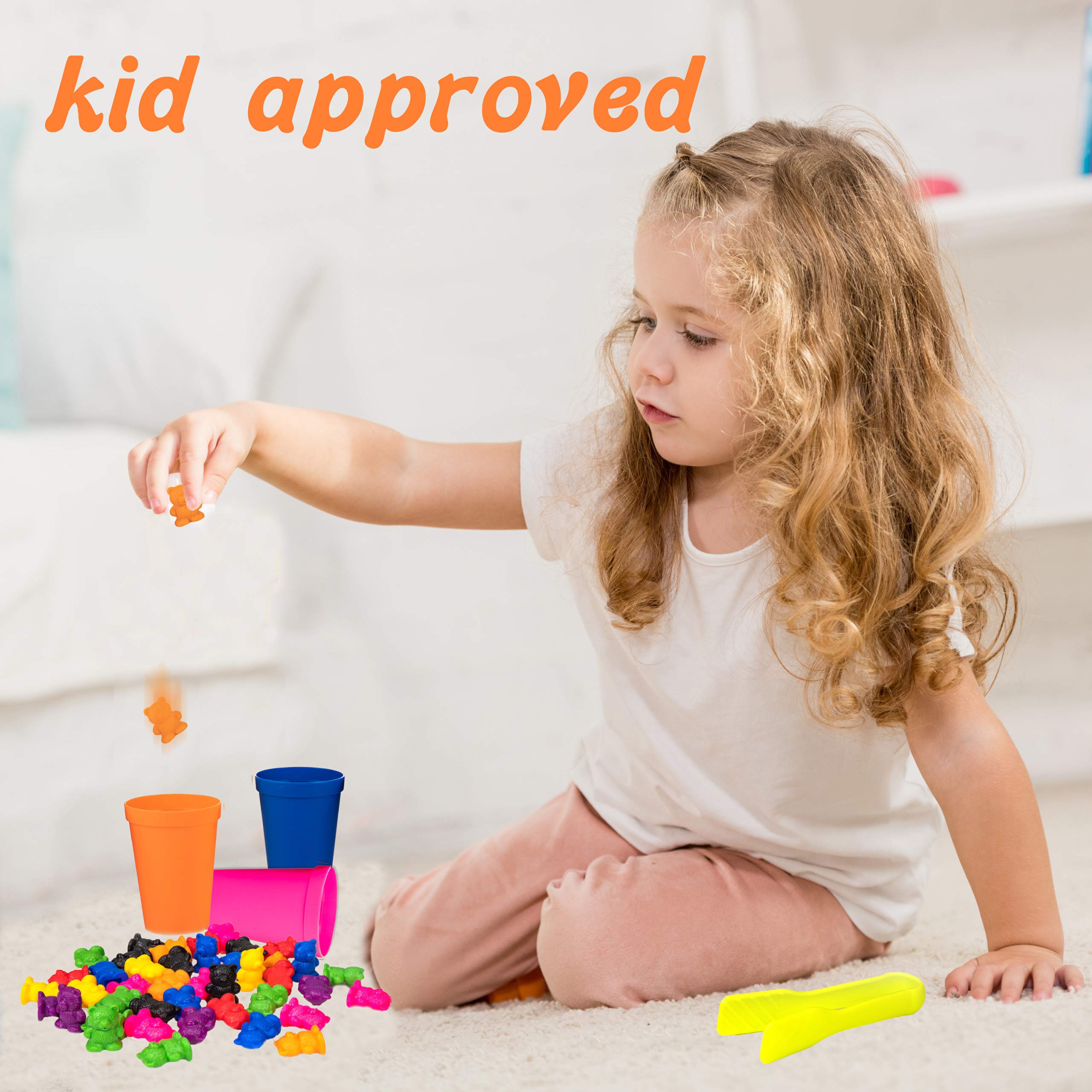 Driddle Colorful Counting Bears Set – 80 Bears with Matching Cups for Toddlers