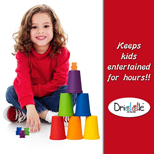 Driddle Counting Bears with Matching Cups – 60-Piece Sorting Toy for Toddlers