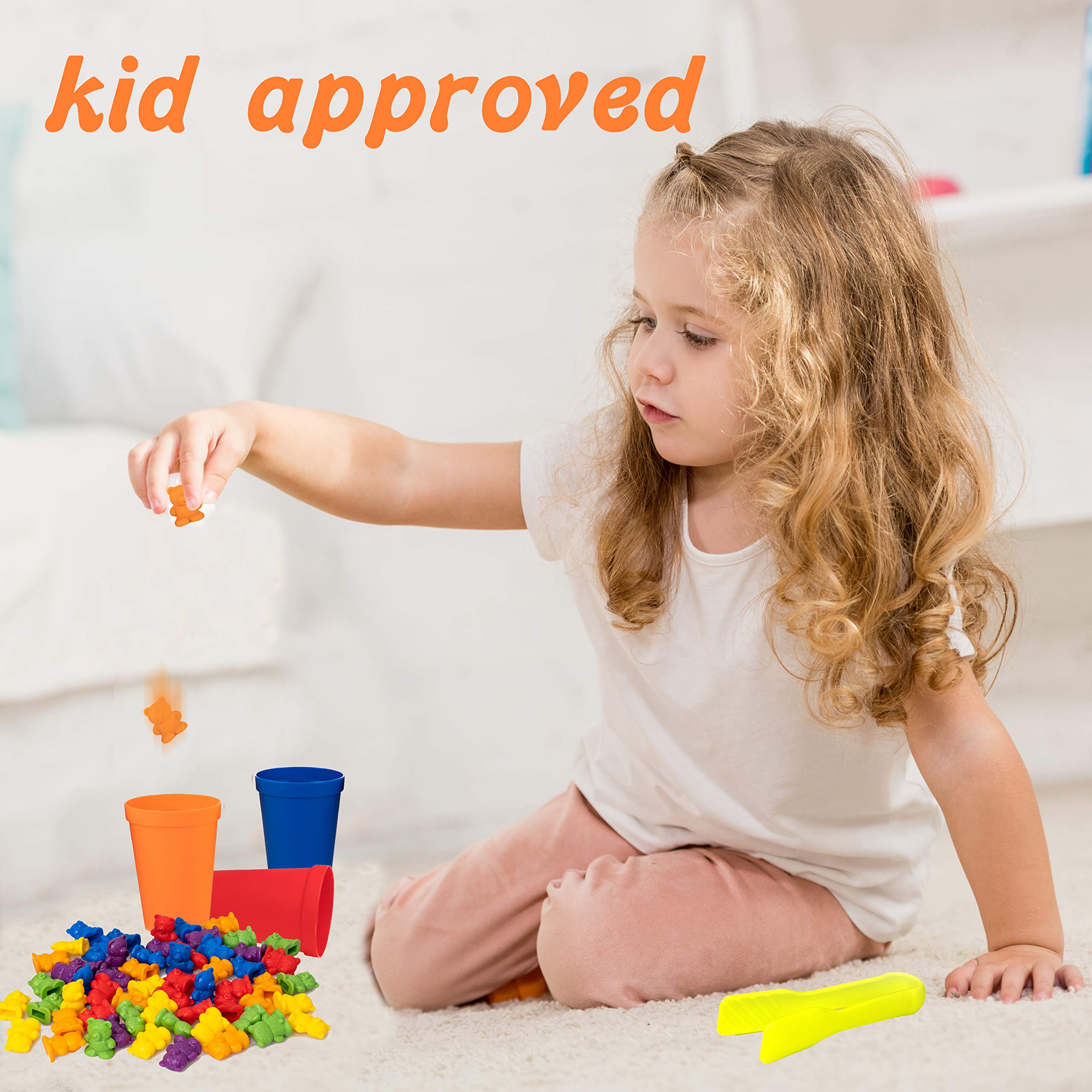 Driddle Counting Bears with Matching Cups – 60-Piece Sorting Toy for Toddlers