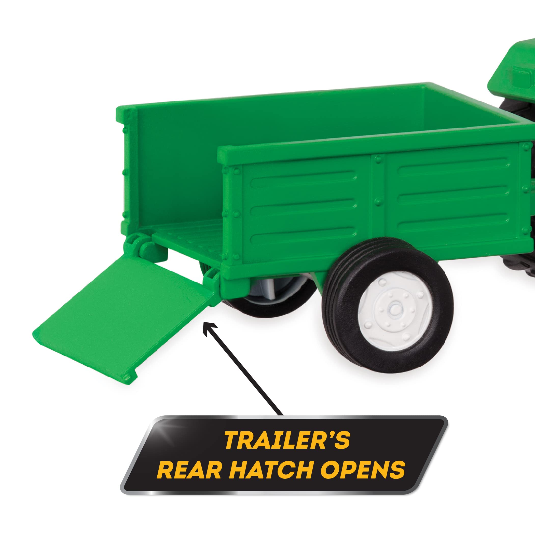 Driven by Battat 7-Inch Toy Tractor with Lights, Sounds, and Detachable Trailer for Kids Ages 3+