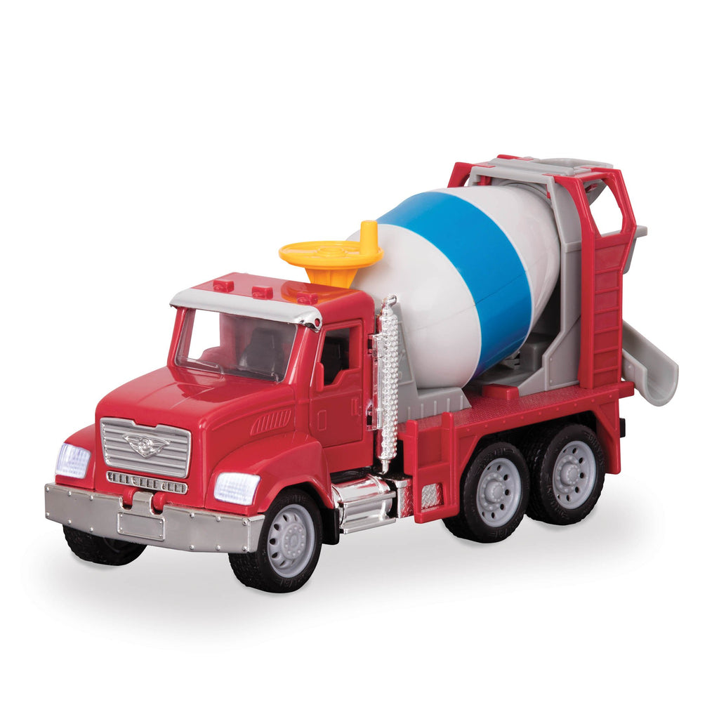 Driven by Battat Micro Series Cement Truck – 7-Inch Toy with Lights, Sounds, and Movable Parts for Kids Ages 3+