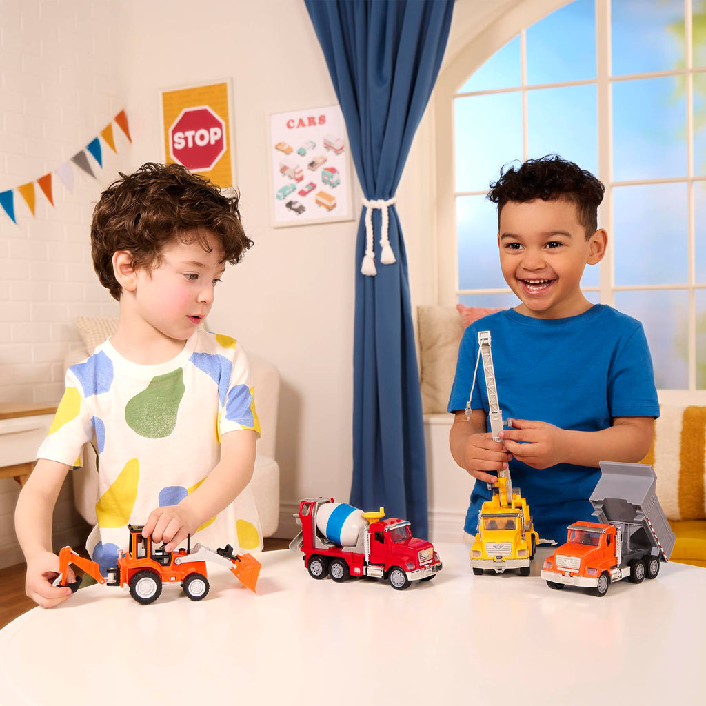 Driven by Battat Micro Series Cement Truck – 7-Inch Toy with Lights, Sounds, and Movable Parts for Kids Ages 3+