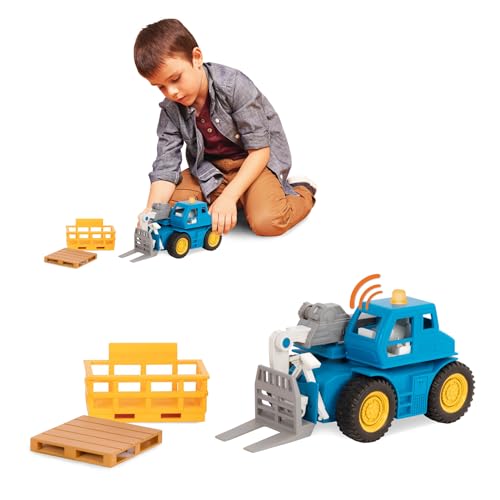 Driven by Battat Micro Series Telehandler Toy – 7-Inch Forklift with Lights, Sounds & Moving Parts for Kids 3+