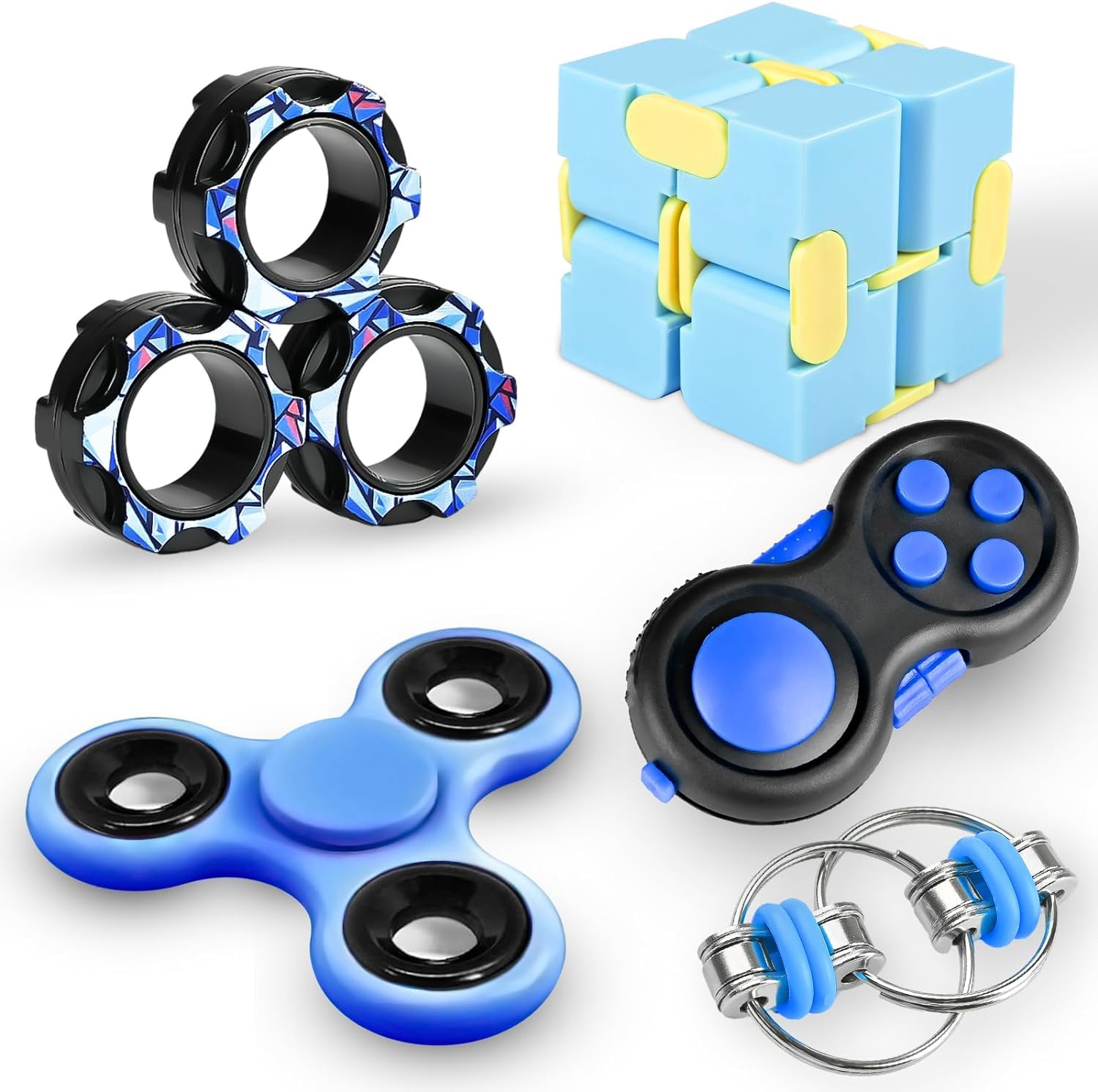 Dr.Kbder 5-Piece Fidget Toy Set for Adults and Kids - Sensory Fidgets for Stress Relief and Focus