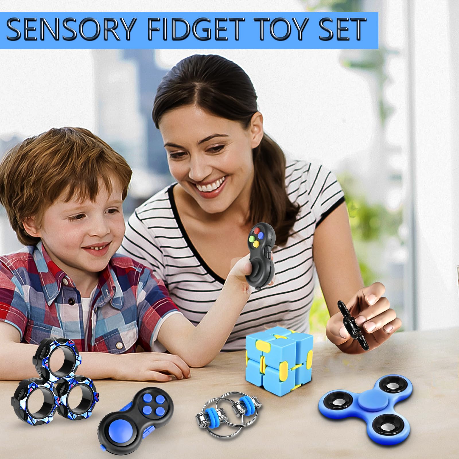 Dr.Kbder 5-Piece Fidget Toy Set for Adults and Kids - Sensory Fidgets for Stress Relief and Focus