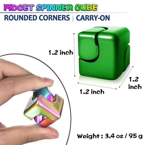 Dr.Kbder Fidget Spinner Cube - Metal EDC Desk Gadget for Stress Relief & Focus