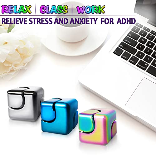 Dr.Kbder Metal Fidget Cube – Compact Silent Spinner for Anxiety Relief (1.2-Inch)