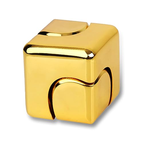 Dr.Kbder Metal Fidget Spinner Cube - Silent 3-Minute Spin, Pocket-Sized Desk Toy for Stress Relief