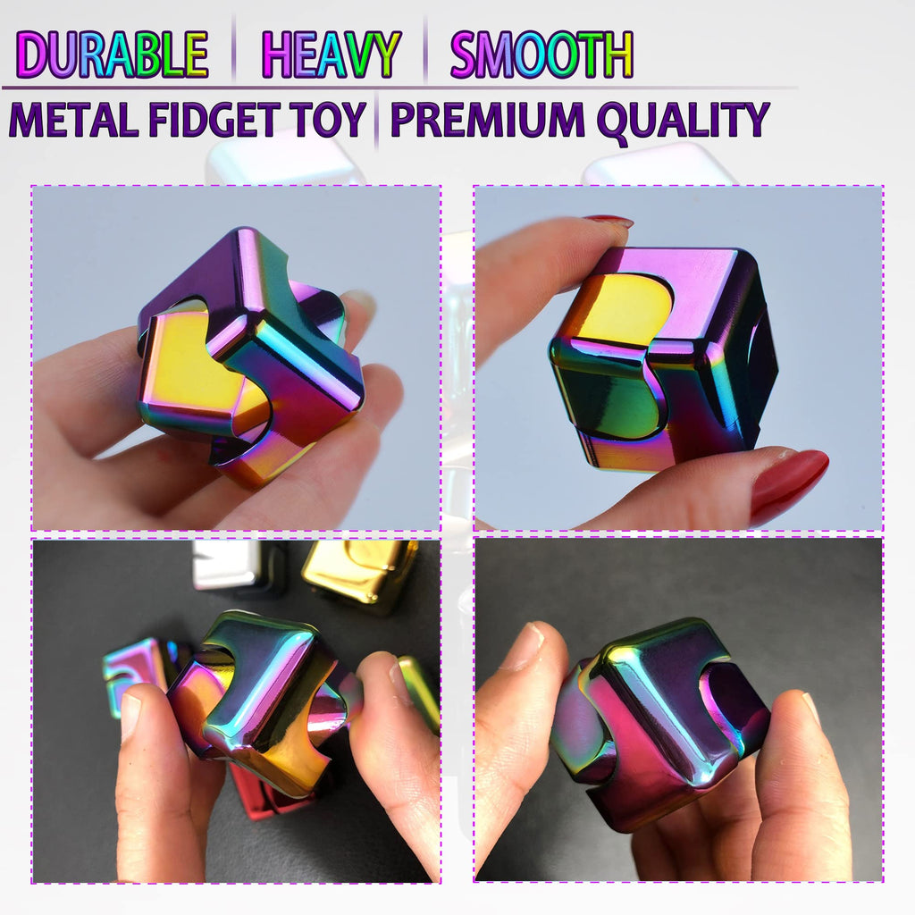 Dr.Kbder Metal Fidget Spinner Cube – 1.2-Inch Aluminum Alloy Desk Toy for Adults, Noiseless Spinning Stress Relief