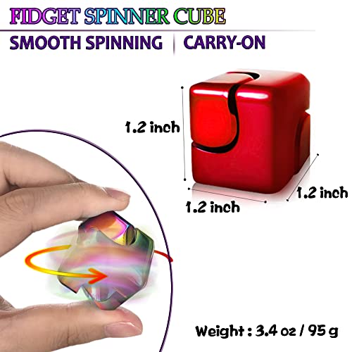 Dr.Kbder Metal Fidget Spinner Cube – 1.2-Inch Aluminum Alloy Desk Toy for Adults, Noiseless Spinning Stress Relief