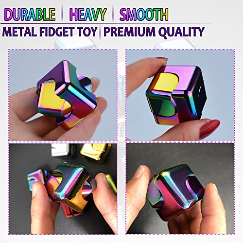 Dr.Kbder Metal Fidget Spinner Cube – 1.2-Inch Aluminum Alloy Desk Toy for Adults, Noiseless Spinning Stress Relief