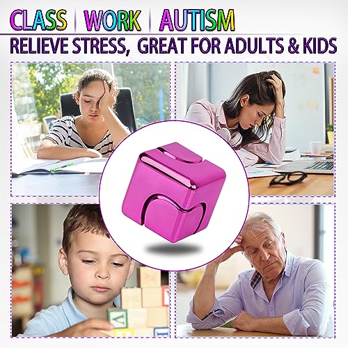 Dr.Kbder Metal Fidget Spinner Cube – Silent 3-Minute Spin, Compact Desk Toy for Anxiety Relief