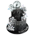 DRWATE 47-Piece Disco Ball Cake Topper Set - Mirror Balls, Stars & Fireworks for 70s 80s Party Decor