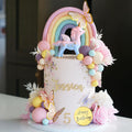 DRWATE 47-Piece Unicorn Cake Topper Set with Rainbow, Butterflies, and Foam Balls - Birthday Party Decorations