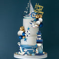 DRWATE Nautical Cake Topper Set with Ship, Lighthouse, Seagulls & Anchor for Nautical Birthday Cakes (24 Pieces, Style 01)