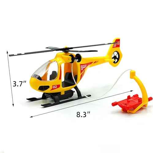 DSHMIXIA Rescue Helicopter Train Accessory with Light & Sound for Kids Ages 3-7