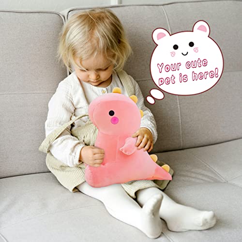 DUANMUL Pink Dinosaur Plush Toy 8in – Soft Stuffed Animal for Kids Girls Boys