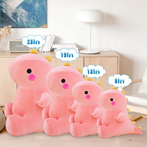 DUANMUL Pink Dinosaur Plush Toy 8in – Soft Stuffed Animal for Kids Girls Boys