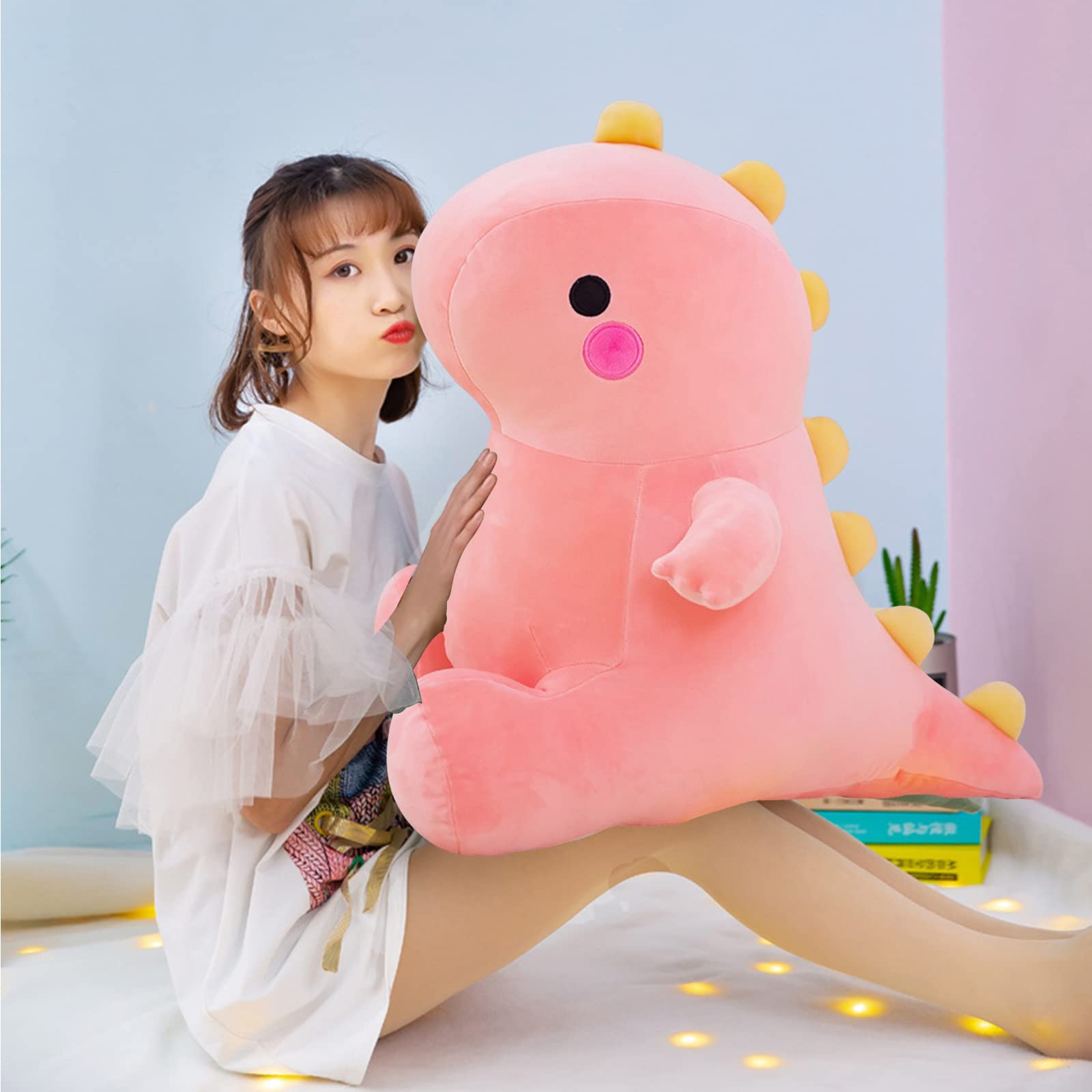 DUANMUL Pink Dinosaur Plush Toy 8in – Soft Stuffed Animal for Kids Girls Boys