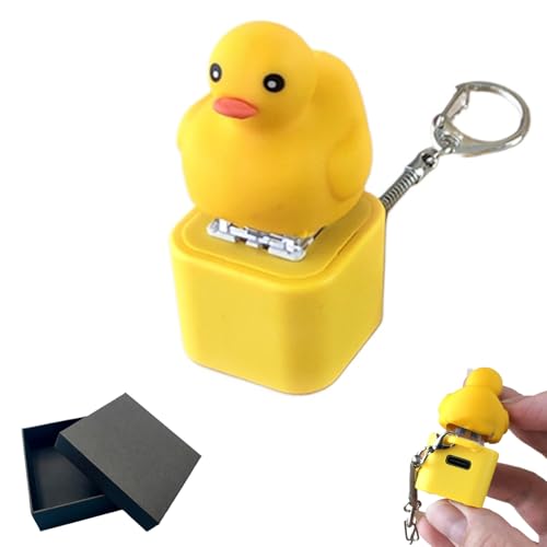 Duck Quacking Fidget Toy – Rechargeable Keychain with Lights and Sound for Stress Relief