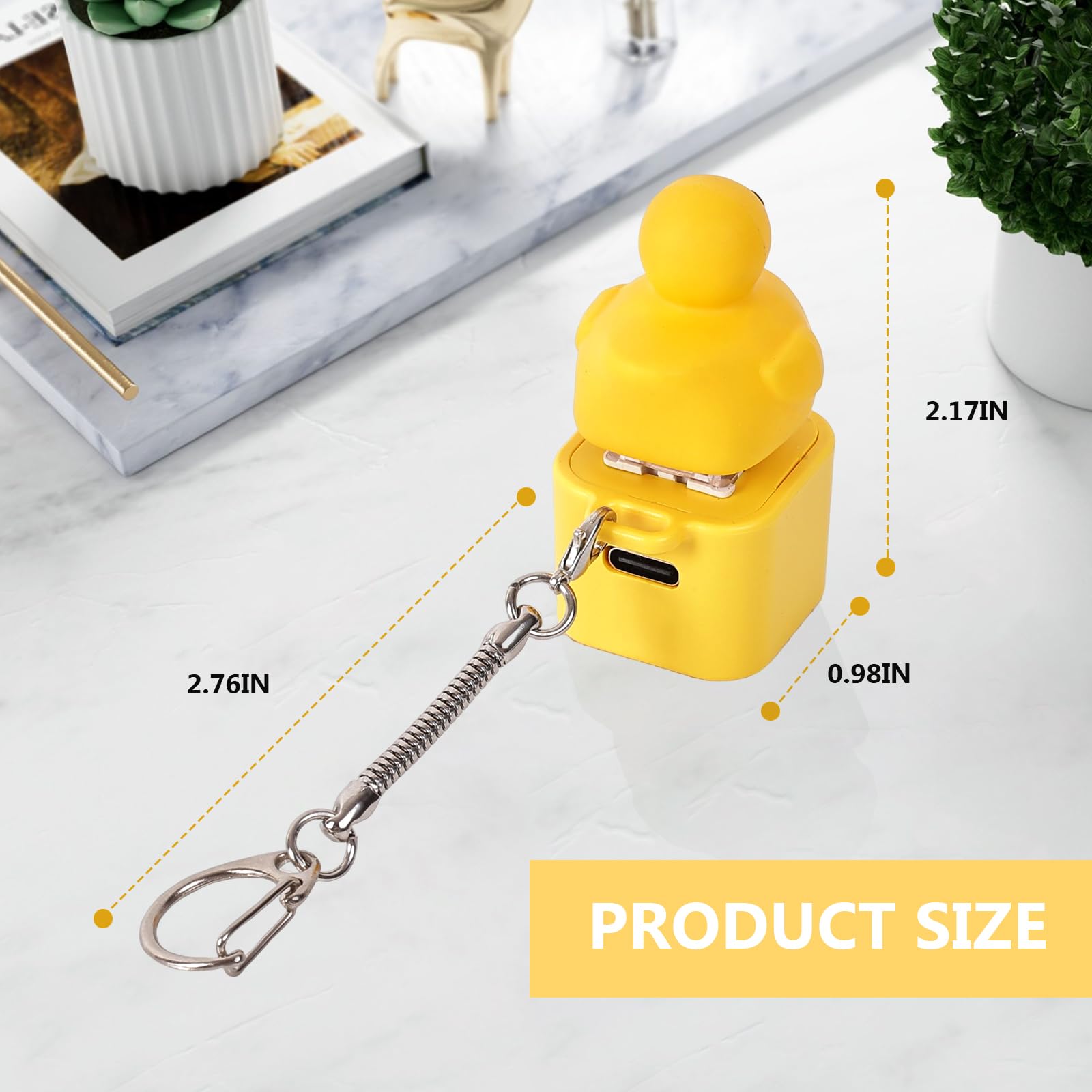 Duck Quacking Fidget Toy – Rechargeable Keychain with Lights and Sound for Stress Relief