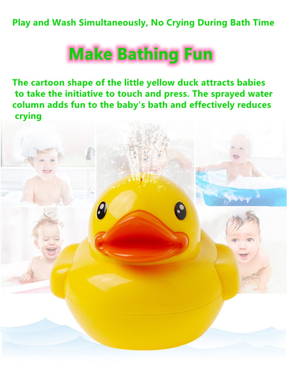 Duck Spray Bath Toy - Rechargeable Water Sprinkler for Toddlers Bathtub Pool Fun