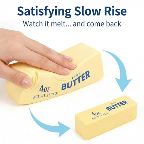 Dumwick Slow Rising Squishy Butter Stick (2 Pack) - Realistic Butter Shaped Squeeze Toy for Stress Relief