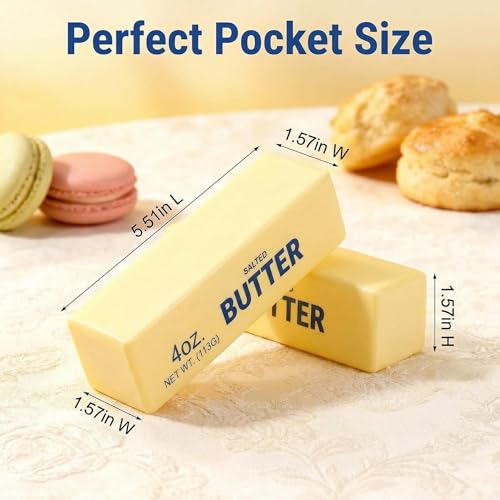 Dumwick Slow Rising Squishy Butter Stick (2 Pack) - Realistic Butter Shaped Squeeze Toy for Stress Relief